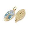 Real 18K Gold Plated Brass Micro Pave Cubic Zirconia Pendants KK-L209-066G-01-2