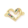 Brass Micro Pave Cubic Zirconia Connector Charms KK-S510-37G-02-1