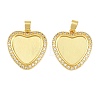 Brass Micro Pave Cubic Zirconia Pendant Cabochon Settings KK-CBA6A75-50A-G-1