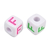 Opaque Acrylic Enamel European Beads AC-ACBA1794-04F-2