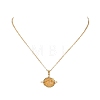 Natural Yellow Hematoid Quartz Copper Wire Wrapped Planet Pendant Brass Cable Chain Necklaces for Women NJEW-TA00260-03-2