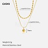304 Stainless Steel Double Layer Necklaces FS-WG7985A-15-1