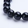 Natural Black Agate Beaded Stretch Bracelets BJEW-P072-F06-2