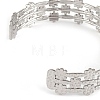 Non-Tarnish 304 Stainless Steel Hollow Flower Open Cuff Bangles for Women BJEW-K241-03C-P-3