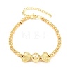Brass Micro Pave Clear Cubic Zirconia Round Beaded Bracelets BJEW-F528-05G-4