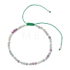 Natural Fluorite &  Electroplate Non-magnetic Synthetic HematiteRound Bead Braided Beaded Bracelets for Women BJEW-JB13434-02-2