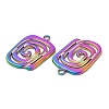 Ion Plating(IP) 304 Stainless Steel Pendants STAS-L020-007RC-2