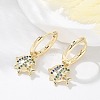 Brass Clear Cubic Zirconia Hoop Earrings EJEW-Q014-26G-1