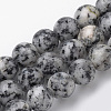 Natural Black Spot Stone Beads Strands G-S272-05-4mm-1