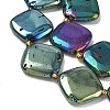 Electroplated Natural Druzy Geode Crystal Beads Strands G-G459-01-3