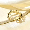 Brass Micro Pave Cubic Zirconia Cuff Rings for Women RJEW-Q008-01G-01-5