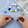 10Pcs 5 Colors Football Food Grade Eco-Friendly Silicone Beads SIL-GO0001-19-3