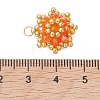 Dyed Natural Malaysia Jade & Electroplate Glass Cluster Beaded Pendants PALLOY-MZ01311-01-3