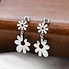 304 Stainless Steel Dangle Stud Earrings for Women EJEW-Q009-01P-1