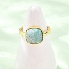 Natural Amazonite Finger Rings with Brass Findings G-H353-04G-03-2