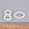 10Pcs ABS Plastic Imitation Pearl & Rhinestone & Cloth Number Cloth Patches PATC-T001-02M-4
