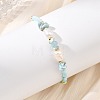 Natural Cultured Freshwater Pearl & Dyed Freshwater Shell & Larimar Chip Beaded Bracelets for Women BJEW-JB13950-1