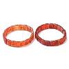 Dyed & Heated Natural Carnelian Faceted Beaded Stretch Bracelets for Women BJEW-K251-08C-4