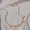 Alloy Crystal Rhinestone Cup Chain Butterfly Pendant Necklaces for Womem WGB1B47-01-1