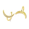 Moon Brass Cuff Earrings EJEW-I305-55G-2