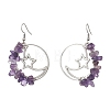 Alloy Moon with Star Dangle Earrings EJEW-JE06804-3