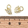 Brass Micro Pave Clear Cubic Zirconia Charms CU-L001-19G-01-3
