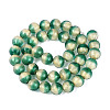 Handmade Lampwork with Gold Powder Beads Strands LAMP-N037-06B-03-2