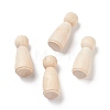 (Defective Closeout Sale for Wood Grains & Crackle)Unfinished Wood Female Peg Dolls People Bodies WOOD-XCP0001-67B-1