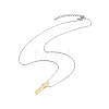 Natural Quartz Crystal Nuggets Pendant Necklace with 304 Stainless Steel Cable Chains NJEW-JN03844-2