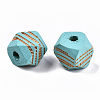 Painted Natural Wood Beads WOOD-T021-52A-06-2