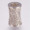 Brass Micro Pave Cubic Zirconia Beads ZIRC-G087-19P-1