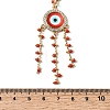 Boho Brass Resin Layered Tassel Red Evil Eye Pendant Necklaces NJEW-L014-04G-5