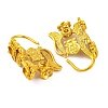 Flower Brass Earring Hooks with Round Tray KK-G502-23A-G-2