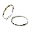 2Pcs 2 Colors Brass Crystal Rhinestone and 201 Stainless Steel Hinged Cuff Bangle Sets BJEW-JB14320-3