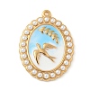 304 Stainless Steel Enamel Pendants STAS-P404-01G-1