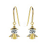 Brass Clear Cubic Zirconia Dangle Earrings WG307C1-01-2