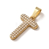 304 Stainless Steel Micro Pave Clear Cubic Zirconia Pendants CU-CBA703A-05G-T-2