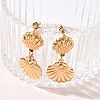 304 Stainless Steel Shell Pendant Necklaces & Stud Earrings Sets SA-CBA2C2A-05G-2