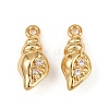 Ocean Theme Brass Micro Pave Cubic Zirconia Charms KK-F902-08O-G-1