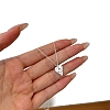 Heart with Star 925 Sterling Silver Micro Pave Cubic Zirconia Pendant Necklaces NJEW-K279-06MP-3