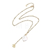 Summer Natural Baroque Keshi Pearl & 304 Stainless Steel Sea Animal Pendant Satellite Chain Y Lariat Necklaces NJEW-JN06049-04-2