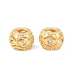 Brass Micro Pave Clear Cubic Zirconia European Beads KK-C142-12C-G-1