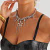 Alloy Crystal Rhinestone Star Tassel Choker Necklaces for Women WG75C76-01-4