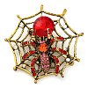 Animal Zinc Alloy Rhinestone Brooches JEWB-R052-01AG-03-1