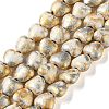 Spray Printed Synthetic Turquoise Beads Strands TURQ-P002-01A-06-2