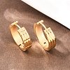 304 Stainless Steel Textured Hoop Earrings EJEW-L307-07G-3