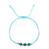 Adjustable Summer Dyed Synthetic Imperial Jasper Round Braided Bead Bracelets UQ9789-3-1