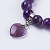 Natural Amethyst Stretch Bracelets BJEW-F308-34B-2