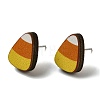 Wood Stud Earrings EJEW-Z054-01C-1