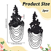 Glass Seed & Rhinestone Beaded Fringe Embroidery Applique Patch DIY-WH0780-20B-2